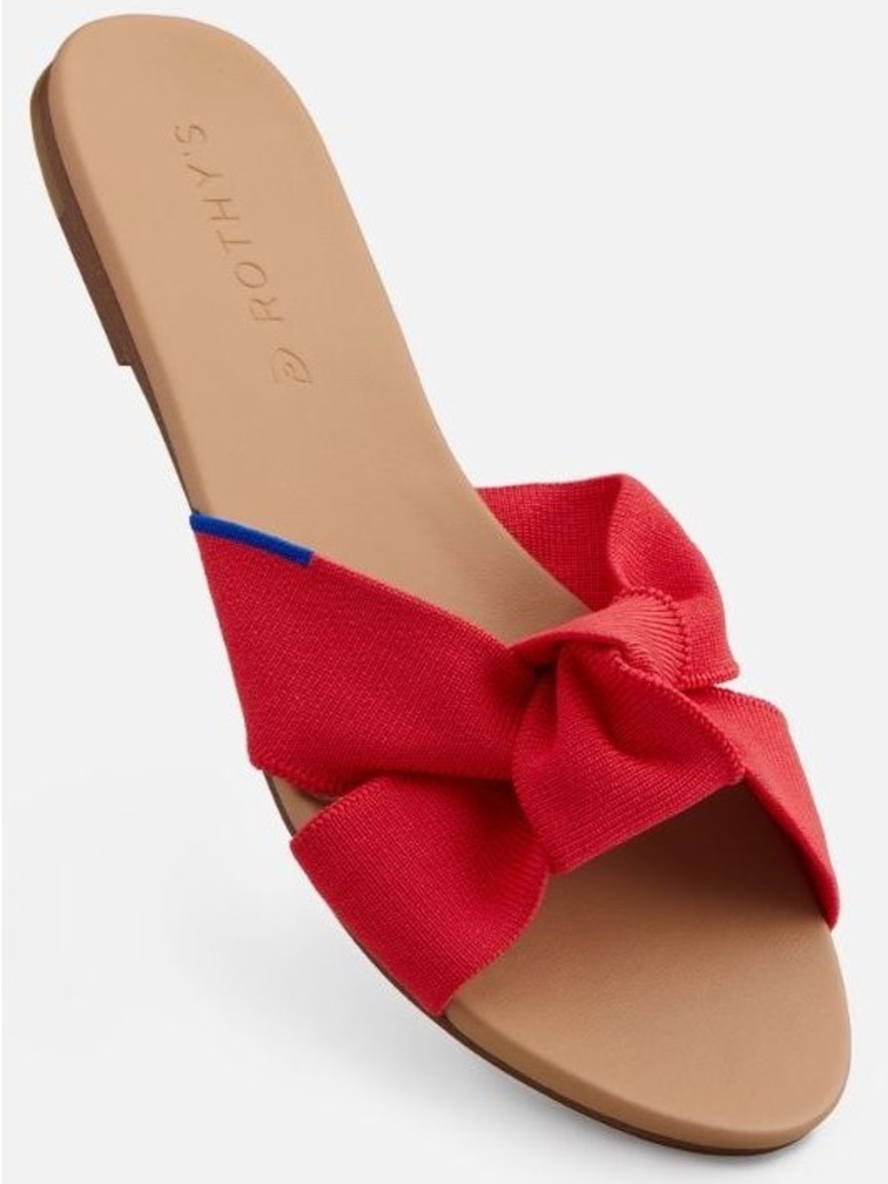 Rothy's Red Knot Slide with Blue Accent